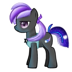 Size: 768x768 | Tagged: safe, artist:_meli.exe1388_, imported from derpibooru, oc, oc only, earth pony, pony, earth pony oc, frown, simple background, solo, starry tail, white background