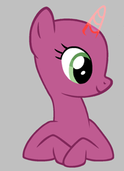 Size: 803x1107 | Tagged: safe, artist:diamondbellefan25, imported from derpibooru, pony, unicorn, family appreciation day, bald, base, eye contact, female, gray background, looking at each other, mare, simple background, smiling