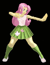 Size: 163x213 | Tagged: safe, artist:luhyrock, imported from derpibooru, fluttershy, human, equestria girls, athena asamiya, black background, king of fighters, pixel art, simple background, solo, sprite