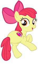 Size: 717x1202 | Tagged: safe, artist:gmaplay, imported from derpibooru, apple bloom, earth pony, pony, equestria girls, bloom butt, bow, butt, female, hair bow, looking at you, looking back, looking back at you, open mouth, out of context, plot, simple background, solo, transparent background