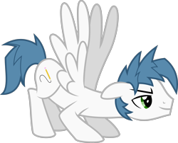 Size: 4947x4000 | Tagged: safe, artist:melisareb, imported from derpibooru, oc, oc only, oc:white quartz, pegasus, pony, absurd resolution, badass, face down ass up, inkscape, male, simple background, solo, stallion, transparent background, vector, wings