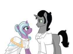 Size: 1024x765 | Tagged: safe, artist:eeveewhite97, idw, imported from derpibooru, king sombra, radiant hope, clothes, dress, hopebra, marriage, reformed sombra, shipping, straight, wedding, wedding dress
