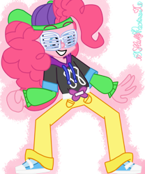 Size: 1024x1229 | Tagged: safe, artist:xxfluffypachirisuxx, imported from derpibooru, pinkie pie, dance magic, equestria girls, spoiler:eqg specials, '90s, mc pinkie, simple background, solo, transparent background