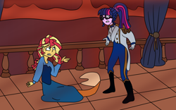 Size: 8000x4990 | Tagged: safe, artist:jadeharmony, artist:jadethepegasus, imported from derpibooru, sci-twi, sunset shimmer, twilight sparkle, mermaid, fanfic:sunset shimmer discovers her feet, equestria girls, clothes, crossover, cute, dress, duo, duo female, duo focus, fanfic art, female, lesbian, marriage, mermaidized, scitwishimmer, shimmerbetes, shipper on deck, shipping, shipping fuel, shocked, shocked expression, species swap, sunsetsparkle, the little mermaid, transformation, wedding, wedding dress