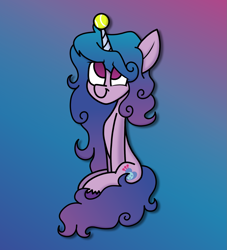 Size: 1625x1790 | Tagged: safe, artist:rainbowbacon, imported from derpibooru, izzy moonbow, pony, unicorn, ball, g5, horn, horn guard, horn impalement, hornball, izzy's tennis ball, solo, tennis ball