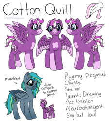 Size: 1024x1143 | Tagged: safe, artist:incendiaryboobs, artist:incendiarymoth, imported from derpibooru, oc, oc:cotton quill, pegasus, ponysona, pygmy pegasus