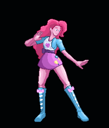 Size: 255x300 | Tagged: safe, artist:luhyrock, imported from derpibooru, pinkie pie, equestria girls, black background, pixel art, simple background, solo, sprite