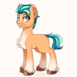 Size: 1849x1849 | Tagged: safe, artist:mizudagorl, imported from derpibooru, hitch trailblazer, earth pony, pony, chest fluff, ear fluff, g5, male, simple background, solo, stallion, unshorn fetlocks, white background