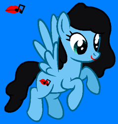 Size: 407x427 | Tagged: safe, artist:diamondbellefan25, imported from derpibooru, pegasus, pony, blue background, female, flying, hooves, hooves up, katy perry, katy pony, lips, mare, note, ponified, ponified celebrity, simple background