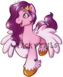 Size: 596x735 | Tagged: safe, artist:tackytails, imported from derpibooru, pipp petals, pegasus, pony, female, g5, mare, open mouth, pipp, raised hoof, simple background, solo, spread wings, text, transparent background, unshorn fetlocks, watermark, wings