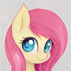 Size: 1024x1024 | Tagged: safe, artist:thisponydoesnotexist, imported from derpibooru, pony, ai content, ai generated, generator:thisponydoesnotexist, neural network, not fluttershy, simple background, solo, tan background