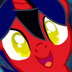 Size: 300x300 | Tagged: safe, editor:tcgamebot, imported from derpibooru, oc, oc only, oc:eclipse shine, pony, unicorn, avatar, bust, icon, looking at you, male, portrait, smiling, solo, stallion