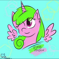 Size: 720x721 | Tagged: safe, artist:altersmay87, artist:rainyponyindo, imported from derpibooru, oc, oc only, oc:rainy rainbow, alicorn, pony, blinking, cute, solo