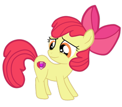 Size: 1215x1063 | Tagged: safe, artist:gmaplay, imported from derpibooru, apple bloom, earth pony, pony, bloom butt, bow, butt, female, hair bow, looking back, simple background, solo, transparent background, vector