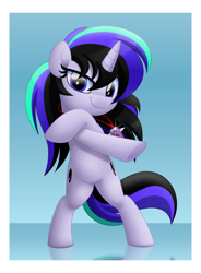 Size: 800x1089 | Tagged: safe, artist:jhayarr23, imported from derpibooru, oc, oc only, oc:silver eclipse, pony, unicorn, bipedal, female, mare, solo