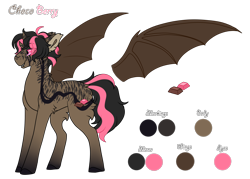 Size: 1576x1130 | Tagged: safe, artist:nobleclay, imported from derpibooru, oc, oc only, oc:choco berry, alicorn, bat pony, bat pony alicorn, pony, bat wings, female, horn, male, mare, reference sheet, simple background, solo, stallion, transparent background, wings