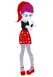 Size: 903x1304 | Tagged: safe, artist:lily flyom, imported from derpibooru, oc, oc only, oc:light night music, alicorn, equestria girls, alicorn oc, christmas, fishnets, holiday, horn, human oc, wings