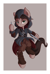 Size: 1848x2732 | Tagged: safe, artist:qbellas, imported from derpibooru, earth pony, pony, assassin's creed, clothes, looking at you, solo