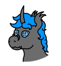 Size: 521x559 | Tagged: safe, artist:loshad the bughorse, artist:un simple tio, imported from derpibooru, oc, oc only, oc:loshad, changeling, hybrid, bust, fangs, horn, portrait, solo