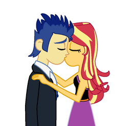 Size: 761x749 | Tagged: safe, artist:brightstar40k, imported from derpibooru, flash sentry, sunset shimmer, equestria girls, female, flashimmer, kissing, male, shipping, straight