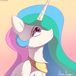 Size: 1280x1280 | Tagged: safe, artist:delta hronum, imported from derpibooru, princess celestia, alicorn, pony, cute, cutelestia, female, g4, horn, jewelry, looking up, mare, solo, wings