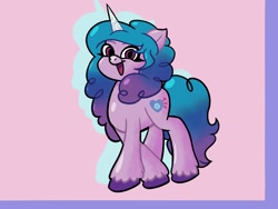 Size: 1600x1200 | Tagged: safe, artist:pertdegert, imported from derpibooru, izzy moonbow, pony, unicorn, cute, female, g5, izzybetes, looking at you, mare, open mouth, solo, unshorn fetlocks