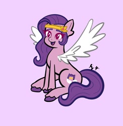 Size: 1602x1640 | Tagged: safe, artist:smstudios_2, imported from derpibooru, pipp petals, pegasus, pony, adorapipp, cute, female, g5, mare, open mouth, pink background, pipp, signature, simple background, sitting, solo, spread wings, unshorn fetlocks, wings