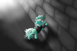 Size: 7381x4921 | Tagged: safe, artist:background basset, imported from derpibooru, lyra heartstrings, pony, unicorn, fanfic:background pony, absurd resolution, bipedal, bipedal leaning, brick wall, clothes, dig the swell hoodie, hoodie, leaning, pink floyd, solo, the wall