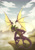 Size: 1600x2256 | Tagged: safe, artist:zetamad, imported from derpibooru, spike, dragon, beefspike, male, muscles, older, older spike, scenery, scenery porn, solo, winged spike, wings