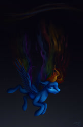 Size: 1024x1570 | Tagged: safe, artist:allforyouart, imported from derpibooru, rainbow dash, pegasus, pony, sinking, solo, underwater