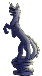 Size: 571x1036 | Tagged: safe, artist:orangemoonarts, imported from derpibooru, oc, oc only, draconequus, hybrid, draconequus oc, fangs, interspecies offspring, male, offspring, open mouth, parent:discord, parent:twilight sparkle, parents:discolight, petrification, rearing, simple background, solo, statue, transparent background