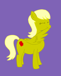 Size: 1955x2460 | Tagged: safe, artist:jelly_fash, imported from derpibooru, oc, oc only, oc:sandy mittens, pegasus, pony, grooming, preening, simple background, solo