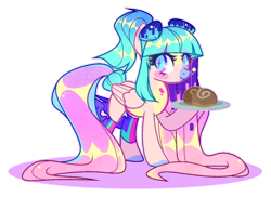 Size: 1280x933 | Tagged: safe, artist:yukiiichi, imported from derpibooru, oc, oc only, pegasus, pony, bread, female, food, mare, simple background, solo, transparent background, tray
