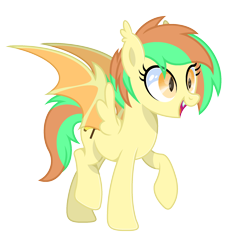 Size: 2000x2200 | Tagged: safe, artist:ponkus, imported from derpibooru, oc, oc only, oc:banana blitz, bat pony, hybrid, pegasus, pony, female, mare, simple background, solo, transparent background