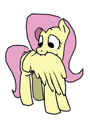 Size: 373x505 | Tagged: safe, artist:alexi148, imported from derpibooru, fluttershy, pegasus, pony, female, grooming, mare, preening, simple background, solo, white background, wings