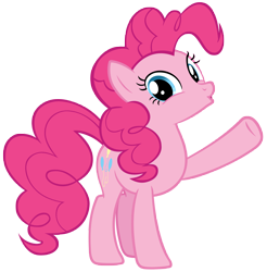 Size: 8250x8400 | Tagged: safe, artist:andoanimalia, imported from derpibooru, pinkie pie, earth pony, pony, the maud couple, female, looking at you, raised hoof, simple background, solo, transparent background, vector