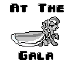 Size: 807x715 | Tagged: safe, imported from derpibooru, rainbow dash, pegasus, pony, 8-bit, at the gala, clothes, dress, gala dress, grayscale, monochrome, pixel art, rainbow dash always dresses in style, smiling