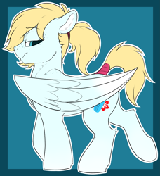 Size: 3033x3332 | Tagged: safe, artist:cold blight, imported from derpibooru, oc, oc only, oc:cold blight, pegasus, pony, floppy ears, frown, nudity, ponytail, simple background, solo, tail wrap, vulva