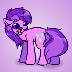 Size: 4000x4000 | Tagged: safe, artist:witchtaunter, imported from derpibooru, amethyst star, sparkler, pony, unicorn, april fools, april fools 2021, april fools joke, chest fluff, ear fluff, faic, female, floppy ears, gradient background, mare, recolor, screaming, screaming at own ass, solo, wide eyes