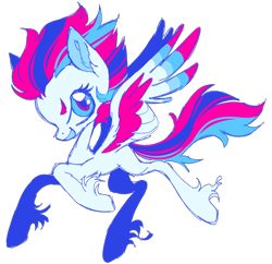 Size: 640x620 | Tagged: safe, artist:webkinzworld, artist:webkinzworldz, imported from derpibooru, zipp storm, pegasus, pony, ear fluff, eyestrain warning, female, g5, leg fluff, mare, open mouth, simple background, smiling, solo, spread wings, transparent background, wings