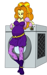 Size: 2500x4000 | Tagged: safe, artist:thenypod4, artist:valtorgun-le-grand, color edit, edit, imported from derpibooru, adagio dazzle, equestria girls, adagio preggo, belly, belt, big belly, bodysuit, boots, clothes, colored, female, fingerless gloves, gloves, pregnant, shoes, simple background, smiling, solo, transparent background, washing machine