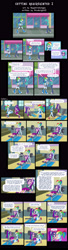 Size: 1636x6000 | Tagged: safe, artist:sapphiregamgee, imported from derpibooru, aria blaze, rainbow dash, equestria girls, aria brute, bag, bench press, biceps, canterlot high, clothes, comic, commission, gym, gym bag, gym clothes, gym shorts, gymnasium, hoodie, muscles, rainbuff dash, shoes, shorts, sneakers, sports bra, sports shoes, sports shorts, sweat, weight lifting, weights, workout, workout outfit