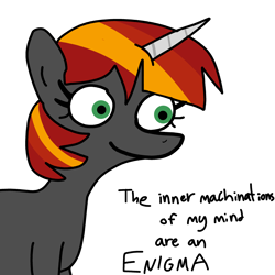 Size: 3000x3000 | Tagged: safe, artist:tjpones, imported from derpibooru, oc, oc only, pony, unicorn, commission, female, high res, mare, simple background, solo, the inner machinations of my mind are an enigma, white background