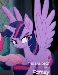 Size: 206x266 | Tagged: safe, imported from derpibooru, screencap, pinkie pie, twilight sparkle, alicorn, earth pony, pony, my little pony: the movie, awesome face, cropped, determined, discovery family logo, female, looking back, mare, the sandlot, twilight sparkle (alicorn)