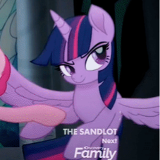 Size: 227x226 | Tagged: safe, imported from derpibooru, screencap, pinkie pie, twilight sparkle, alicorn, earth pony, pony, my little pony: the movie, awesome face, cropped, determined, discovery family logo, female, looking back, mare, the sandlot, twilight sparkle (alicorn)