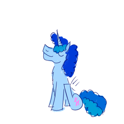 Size: 600x600 | Tagged: safe, artist:horsesplease, imported from derpibooru, party favor, unicorn, behaving like a dog, doggie favor, doodle, scratching