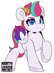 Size: 2969x4000 | Tagged: safe, artist:partylikeanartist, imported from derpibooru, zipp storm, pegasus, pony, spoiler:g5, colored wings, eyebrows, female, g5, gradient wings, high res, hooves, jewelry, looking at you, mare, simple background, solo, tiara, transparent background, unshorn fetlocks, wings