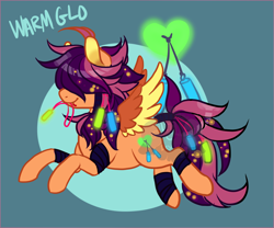 Size: 1200x1000 | Tagged: safe, artist:lavvythejackalope, imported from derpibooru, oc, oc only, pegasus, pony, abstract background, glowstick, hair over eyes, male, pegasus oc, smiling, solo, stallion, wings