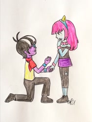 Size: 1616x2152 | Tagged: safe, artist:fude-chan-art, imported from derpibooru, mystery mint, ringo, equestria girls, engagement ring, female, jewelry, male, ring, ringomint, shipping, straight