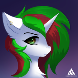 Size: 2000x2000 | Tagged: safe, artist:delta hronum, imported from derpibooru, oc, oc only, pony, unicorn, bust, cute, head, high res, portrait, solo